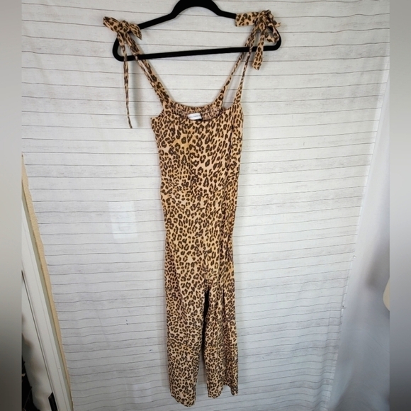Faithfull The Brand Elsa Leopard Print Jumpsuit, Sz 4 - Picture 2 of 16